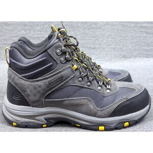 SKECHERS Mens Shoes - Gray/Yellow, Trego Pacifico, Waterproof, Hiking Boots, 8.5